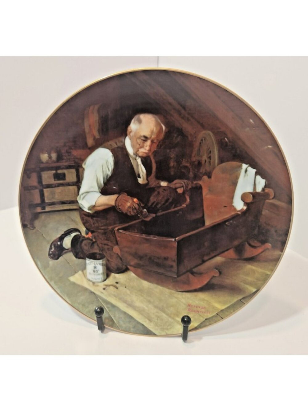 "Grandpa's Gift" Norman Rockwell Collection Knowles China Co Collector's Plate